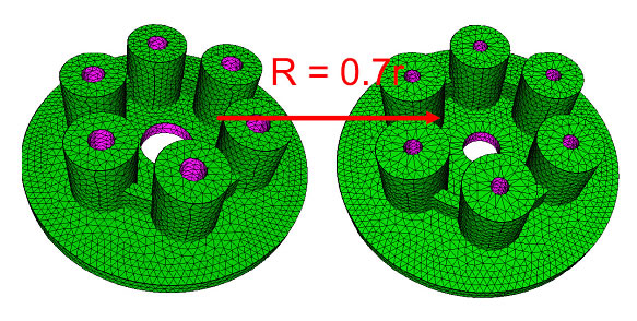 FEA-mesh editing with feature constrained